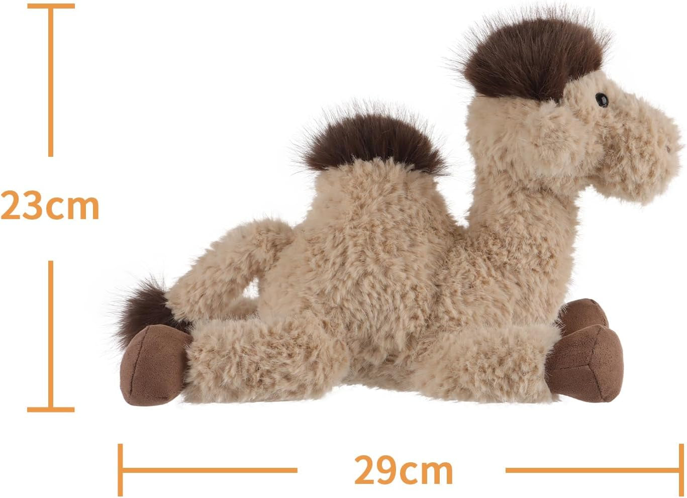 Apricot Lamb Lazy Camel Plush Stuffed Animals for Kids, Soft Cute Plush Toys for Baby Girl and Boy, Fluffy Lazy Camel Brown 11.5 Inches