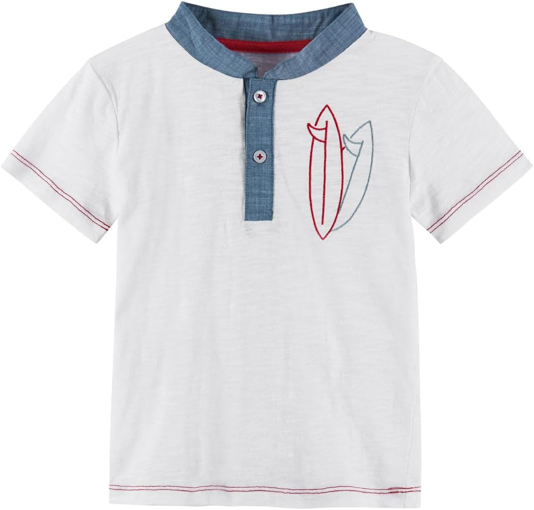 Andy & Evan Boy'S Graphic Polo and Henley Shirts, Lightweight and Comfortable for Summer