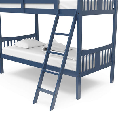 Storkcraft Caribou Twin-Over-Twin Bunk Bed (Navy) – GREENGUARD Gold Certified, Converts to 2 Individual Twin Beds