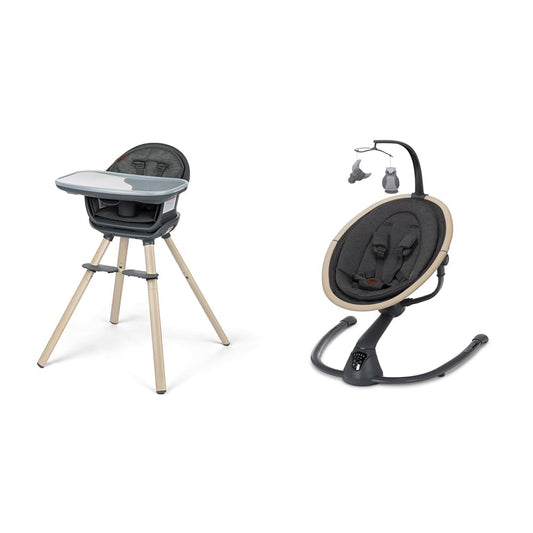 Maxi-Cosi Moa 8-In-1 Highchair & Cassia Swing, Classic Graphite