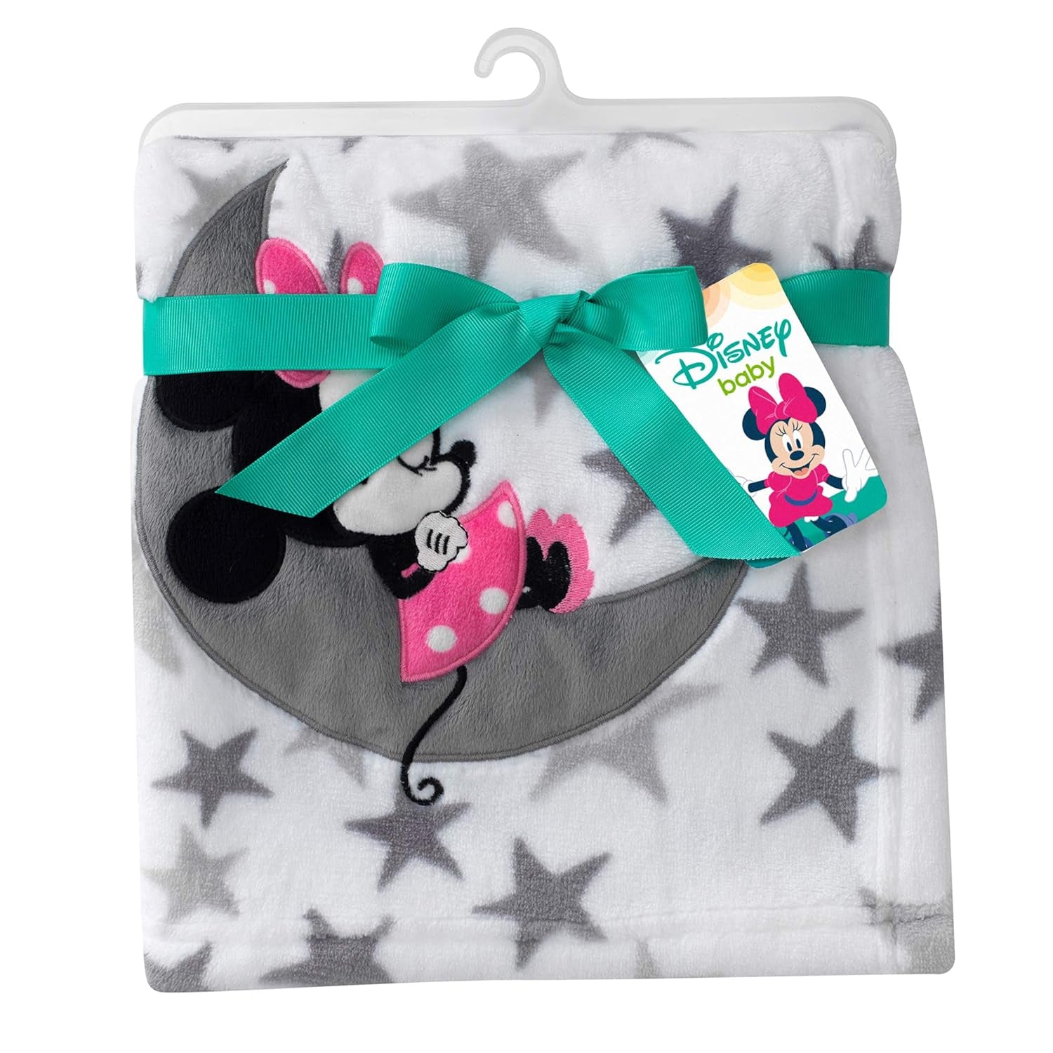 Lambs & Ivy Disney Baby Minnie Mouse Fleece Baby Blanket, Gray/White