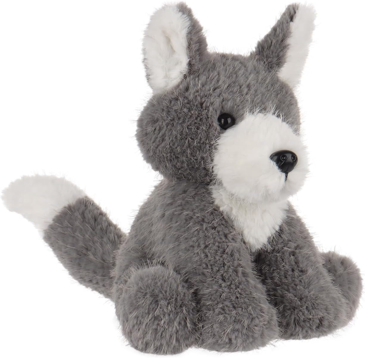 Apricot Lamb Curious Wolf Plush Stuffed Animals for Kids, Soft Cute Plush Toys for Baby Girl and Boy, Fluffy Curious Wolf Grey 7.5 Inches