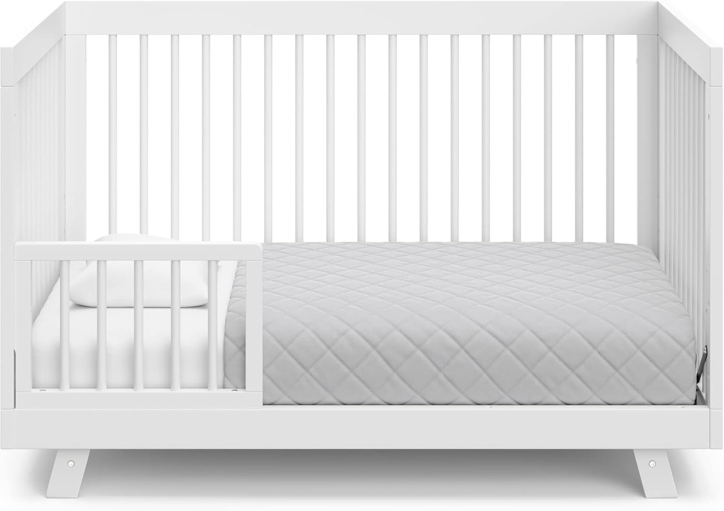 Storkcraft Beckham 3-In-1 Convertible Crib (White) - Converts to Daybed and Toddler Bed, Fits Standard Full-Size Crib Mattress, Adjustable Mattress Height