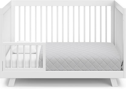 Storkcraft Beckham 3-In-1 Convertible Crib (White) - Converts to Daybed and Toddler Bed, Fits Standard Full-Size Crib Mattress, Adjustable Mattress Height