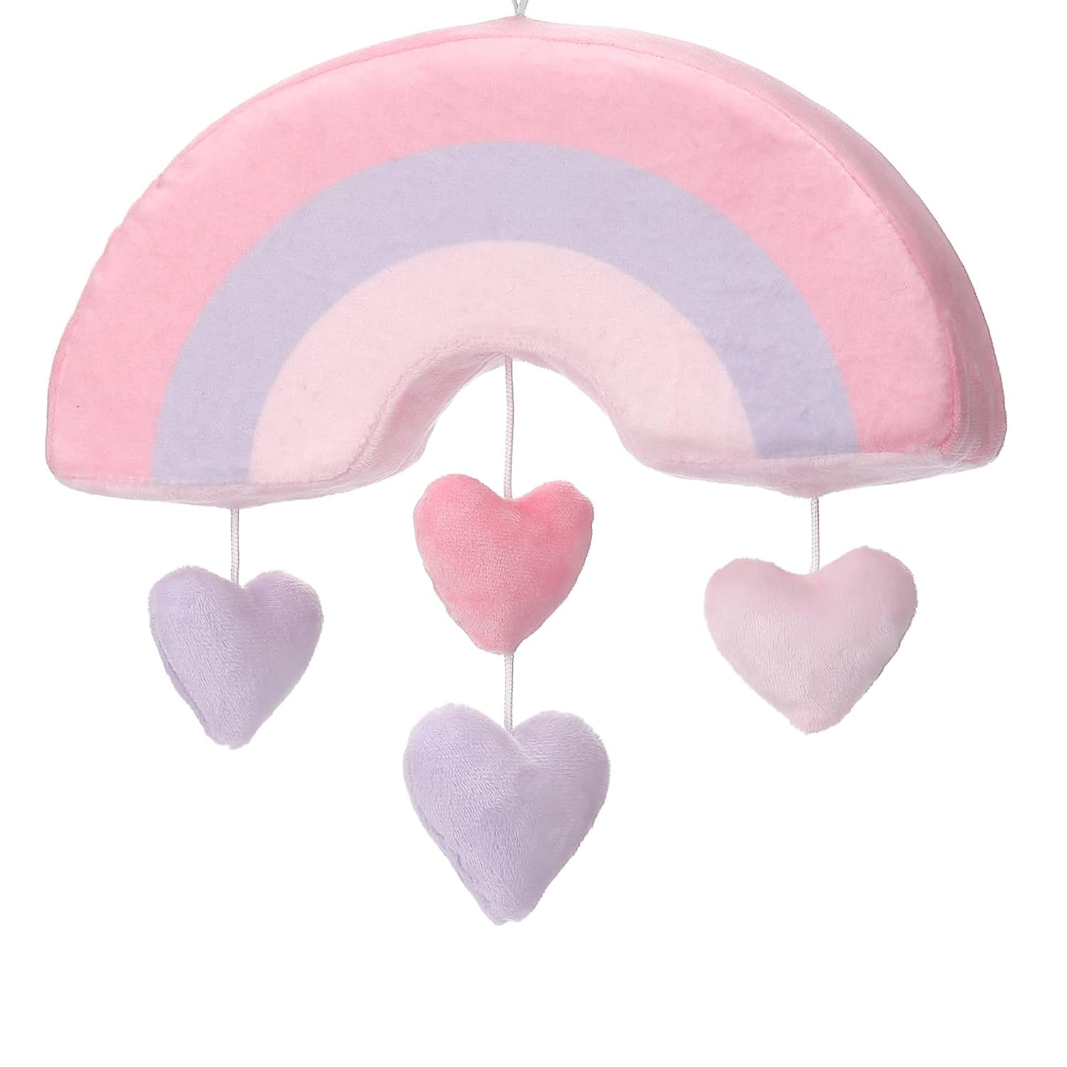 Bedtime Originals Rainbow Hearts Musical Baby Crib Mobile - Pink, Purple, Love