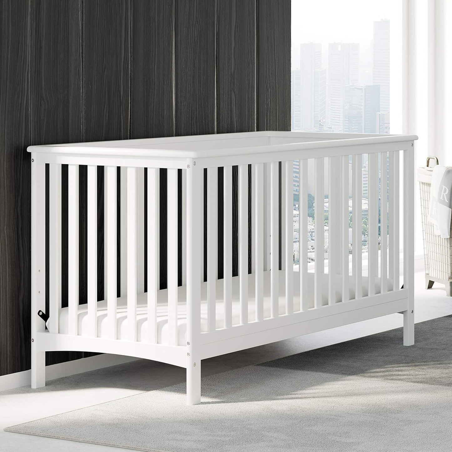 Storkcraft Hillcrest 4-In-1 Convertible Crib (White) - Converts to Daybed, Toddler Bed, and Full-Size Bed, Fits Standard Full-Size Crib Mattress, Adjustable Mattress Support Base