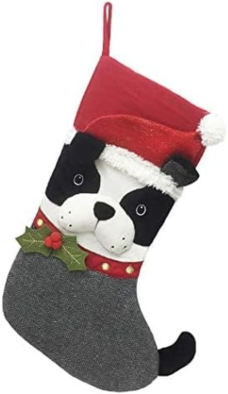 MON AMI Frenchie Clause Christmas Stocking 18.5", Christmas Socks Gift Bag,Christmas Décor, Xmas Socks,Holiday Christmas Decorations Gifts for Family.