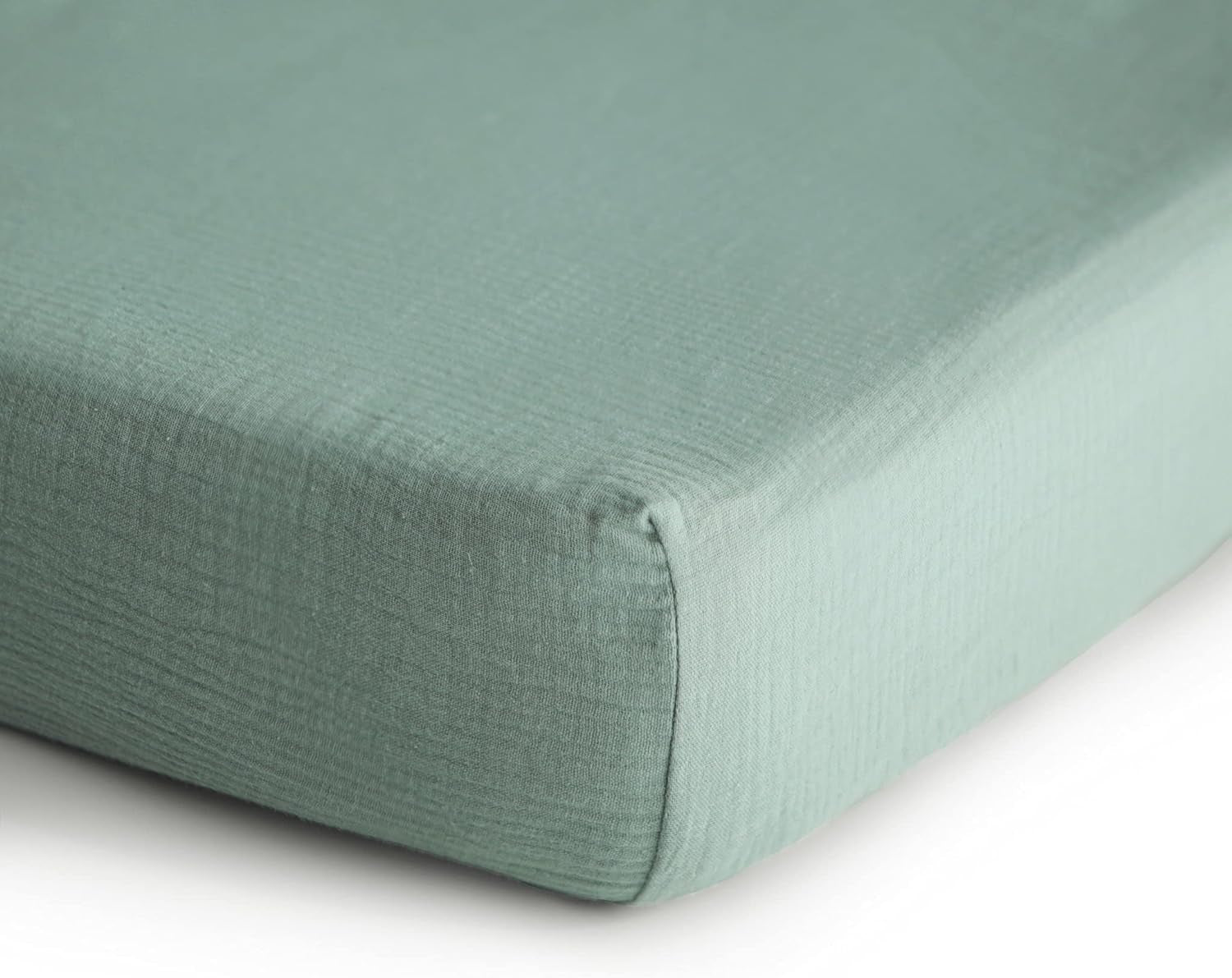 Mushie Extra Soft Muslin Fitted Crib Sheet | 192 Thread Count | 28"X 52" (Fog)