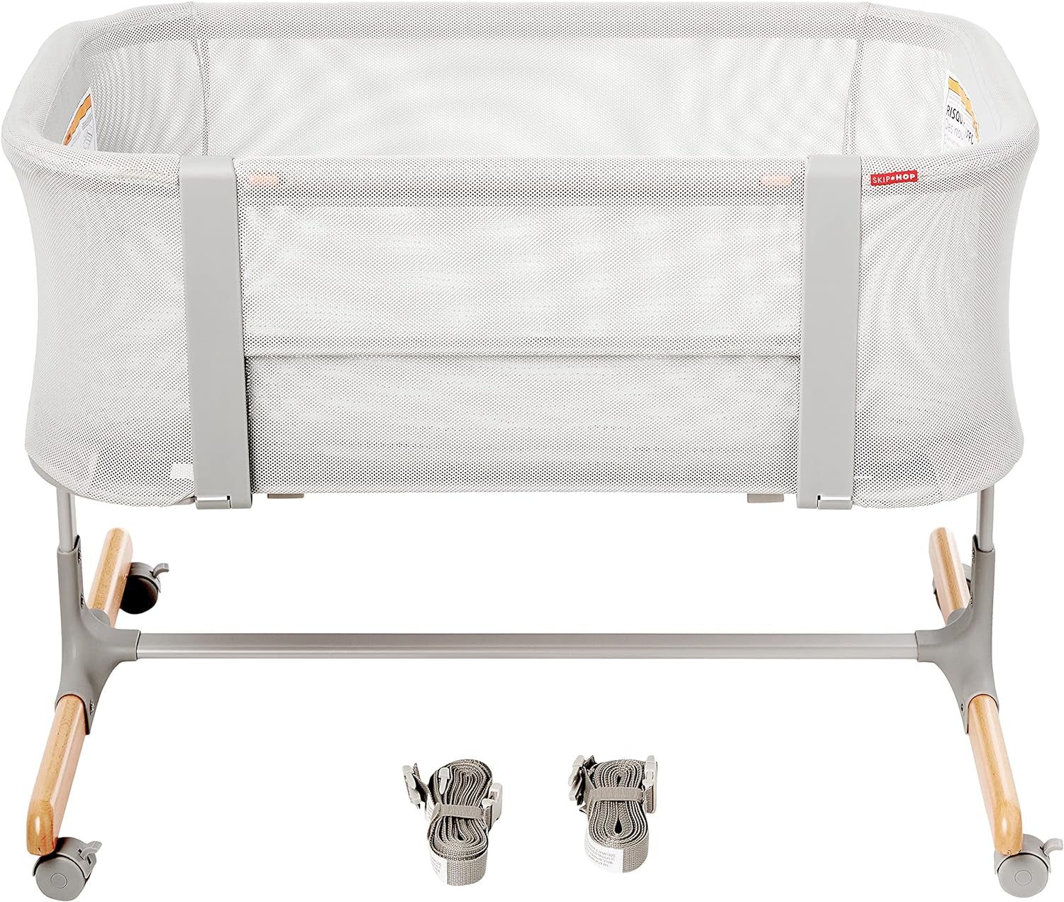 Skip Hop Baby Bassinet, Cozy up 2-In-1 Bedside Sleeper & Bassinet, Grey & Baby Changing Pad, Nursery Style, Grey