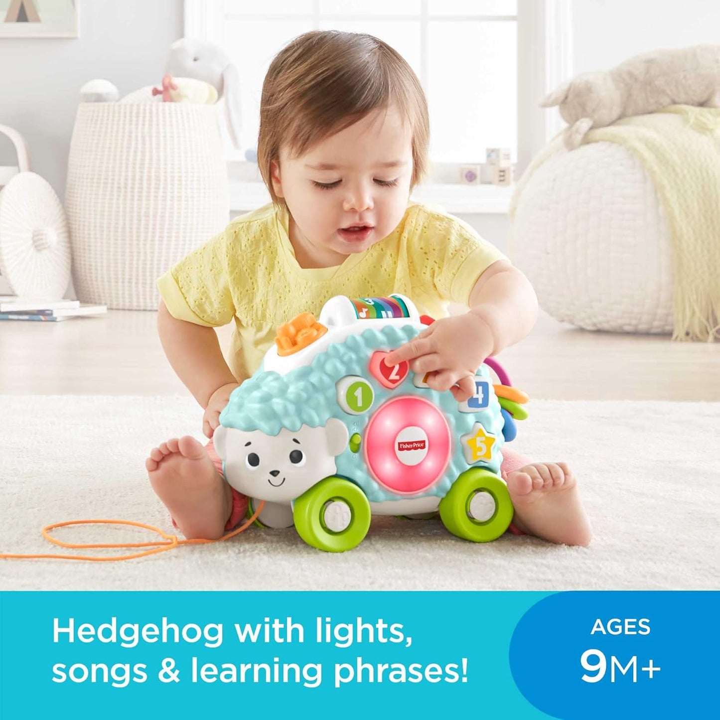 Fisher-Price Baby Learning Toy Linkimals Happy Shapes Hedgehog for Ages 9+ Months, Compatible Only with Linkimals Items