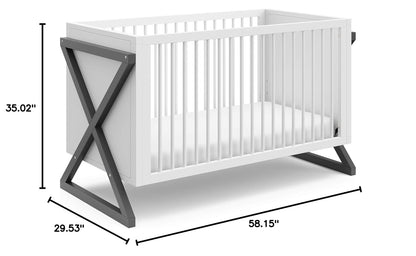 Storkcraft Equinox 3-In-1 Convertible Crib (Gray) – Easily Converts to Toddler Bed and Daybed, 3-Position Adjustable Mattress Support Base, Modern Two-Tone Design for Contemporary Nursery