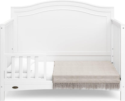 Graco Paris 4-In-1 Convertible Crib (White) - GREENGUARD Gold Certified, Converts to Toddler Bed, Daybed and Full Bed, Fits Standard Crib Mattress, Adjustable Mattress Base