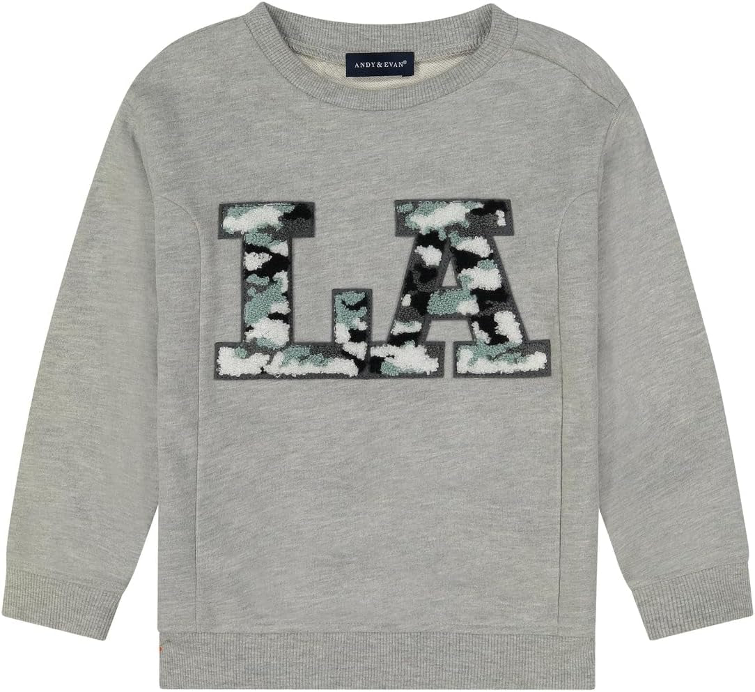 Andy & Evan Boys' Chenille Sweatshirt with Front Graphic, Fall and Winter Sweaters for Boys