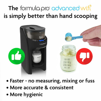 Baby Brezza Formula Pro Advanced Wifi Formula Dispenser - Automatically Mix a Warm Formula Bottle from Your Phone Instantly – Easily Make Bottle with Automatic Powder Blending Machine, White