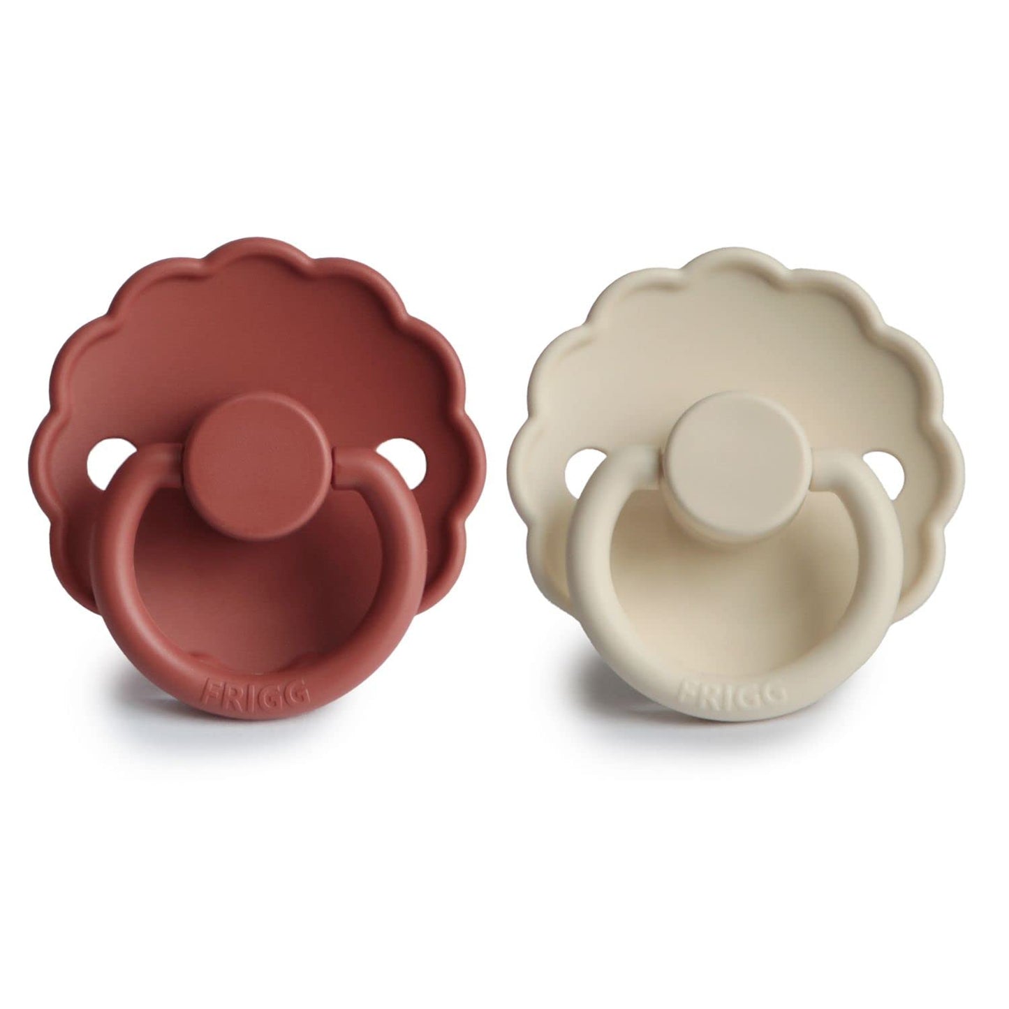 FRIGG Daisy Silkysoft Silicone Baby Pacifier | Made in Denmark | Bpa-Free (Chamomile/Peach Bronze, 6-18 Months)