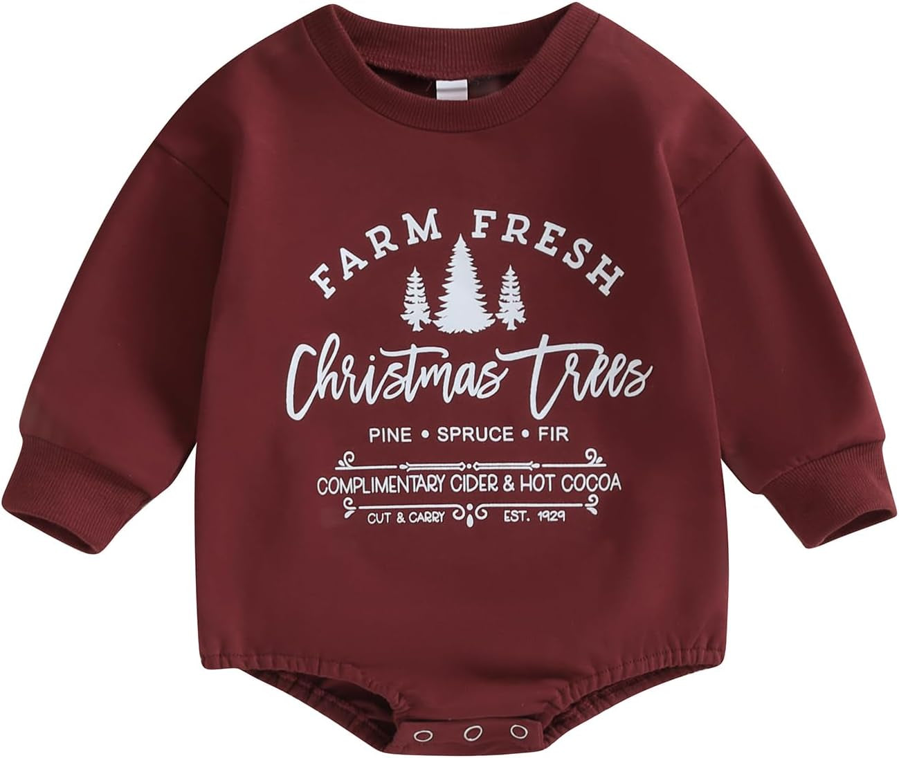 My First Christmas Outfit Baby Girl Boy Letter Bubble Romper Oversized Onesie Sweatshirt Fall Winter Clothes