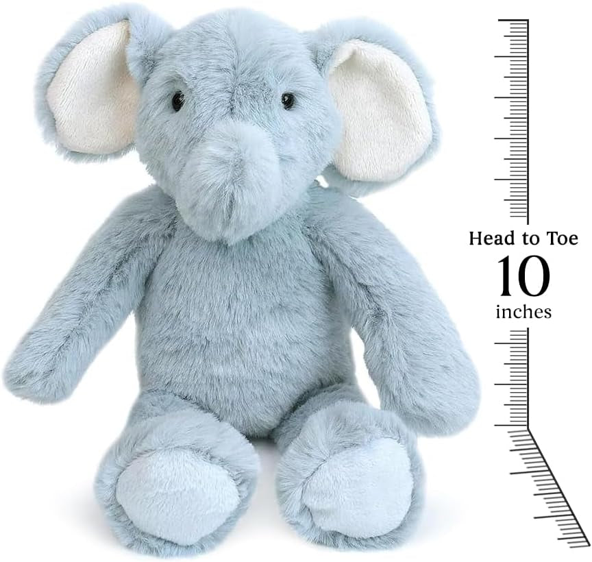 MON AMI Emmie the Elephant Stuffed Animal – 10” Blue, Premium Plush Toy, Soft & Cuddly, Great Gift for Newborns, Kids, Boys, Girls