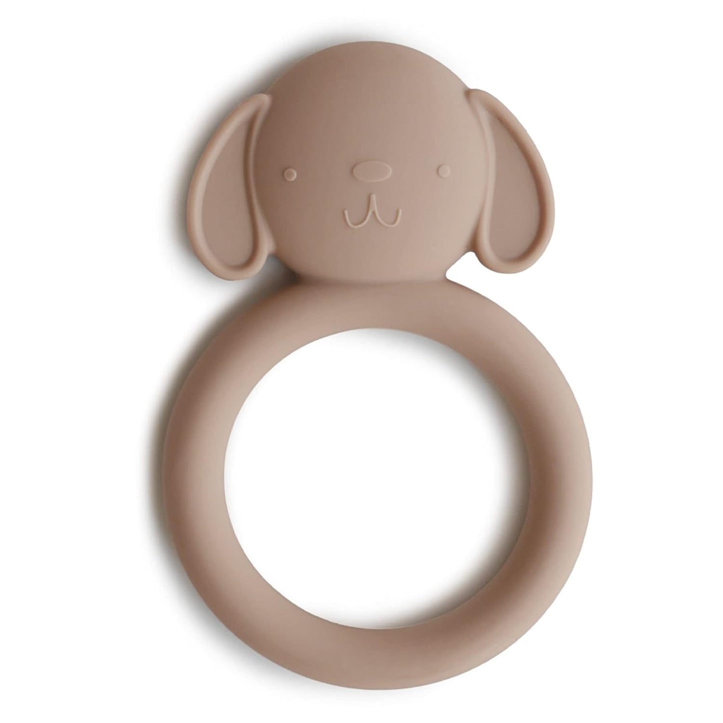 Mushie Silicone Baby Teether Toy | Dog Brown