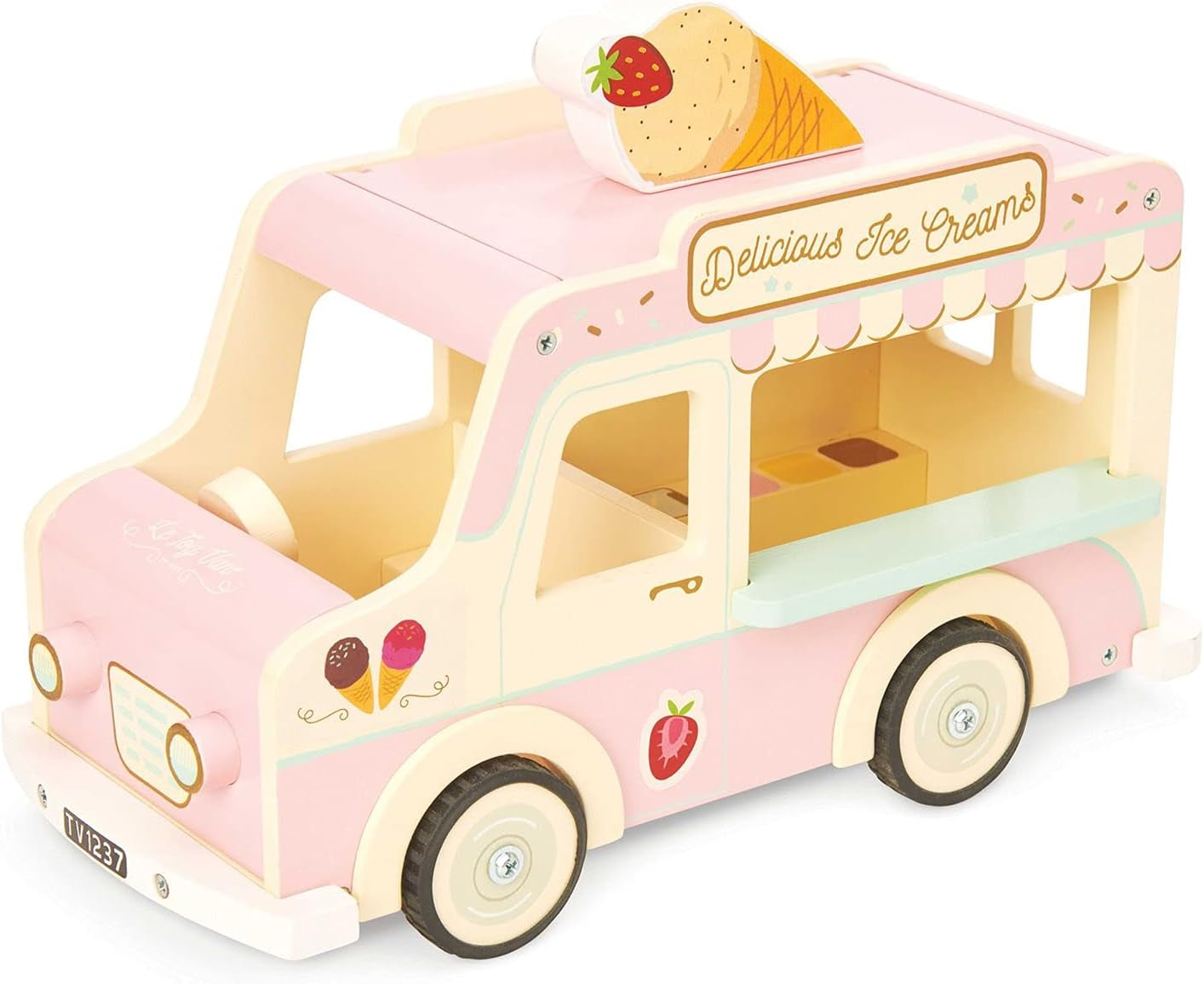 Le Toy Van - Wooden Holiday Campervan with Detachable Surfboard | Suitable for 3 Year Old +