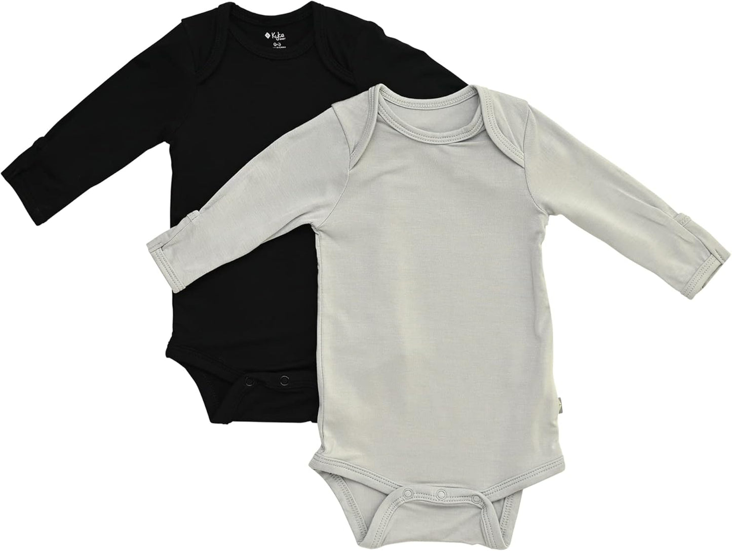 KYTE BABY Rayon Made from Bamboo Long Sleeve Baby Bodysuits, 2-Pack