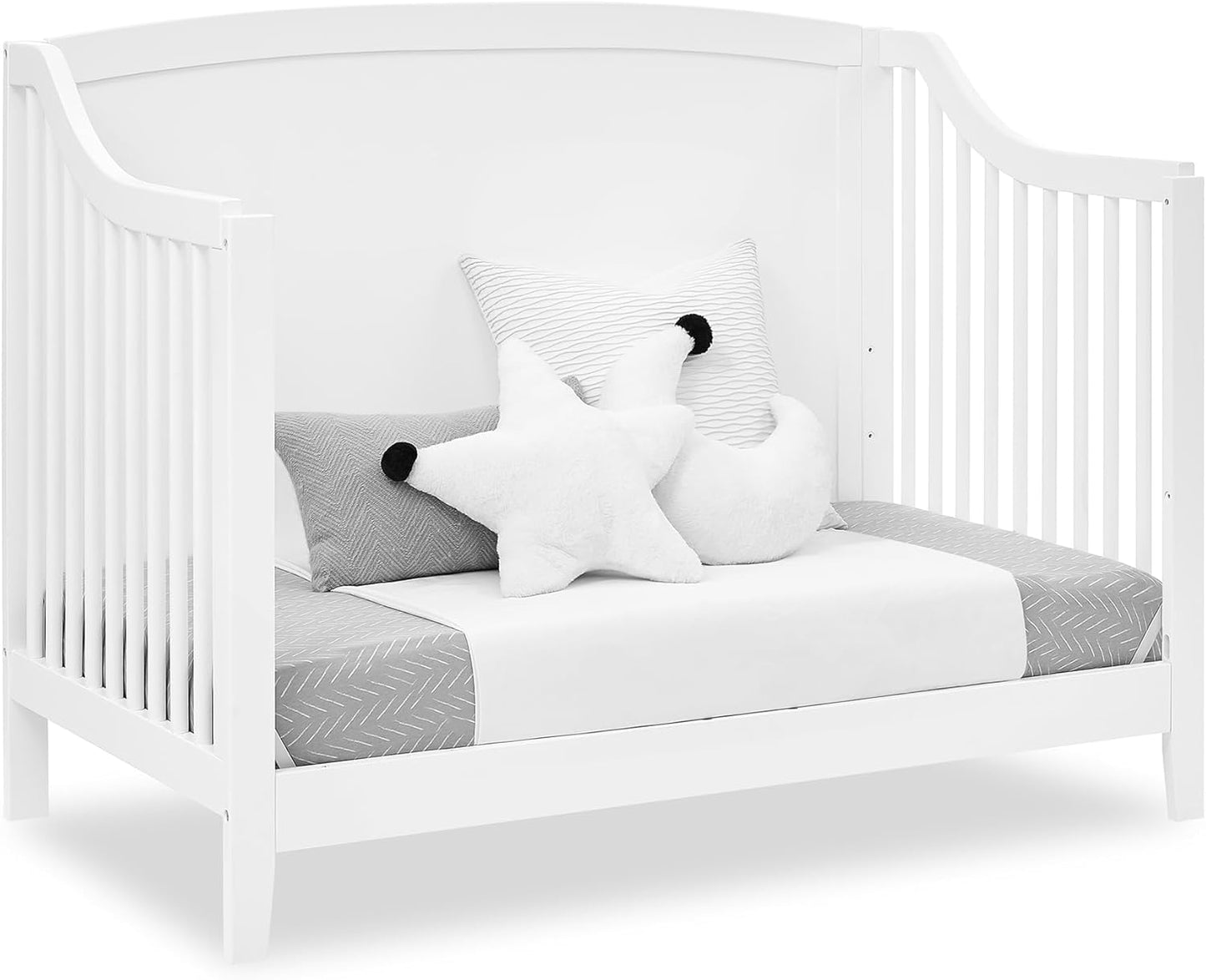 Delta Children Campbell 6-In-1 Convertible Crib - Greenguard Gold Certified, Bianca White