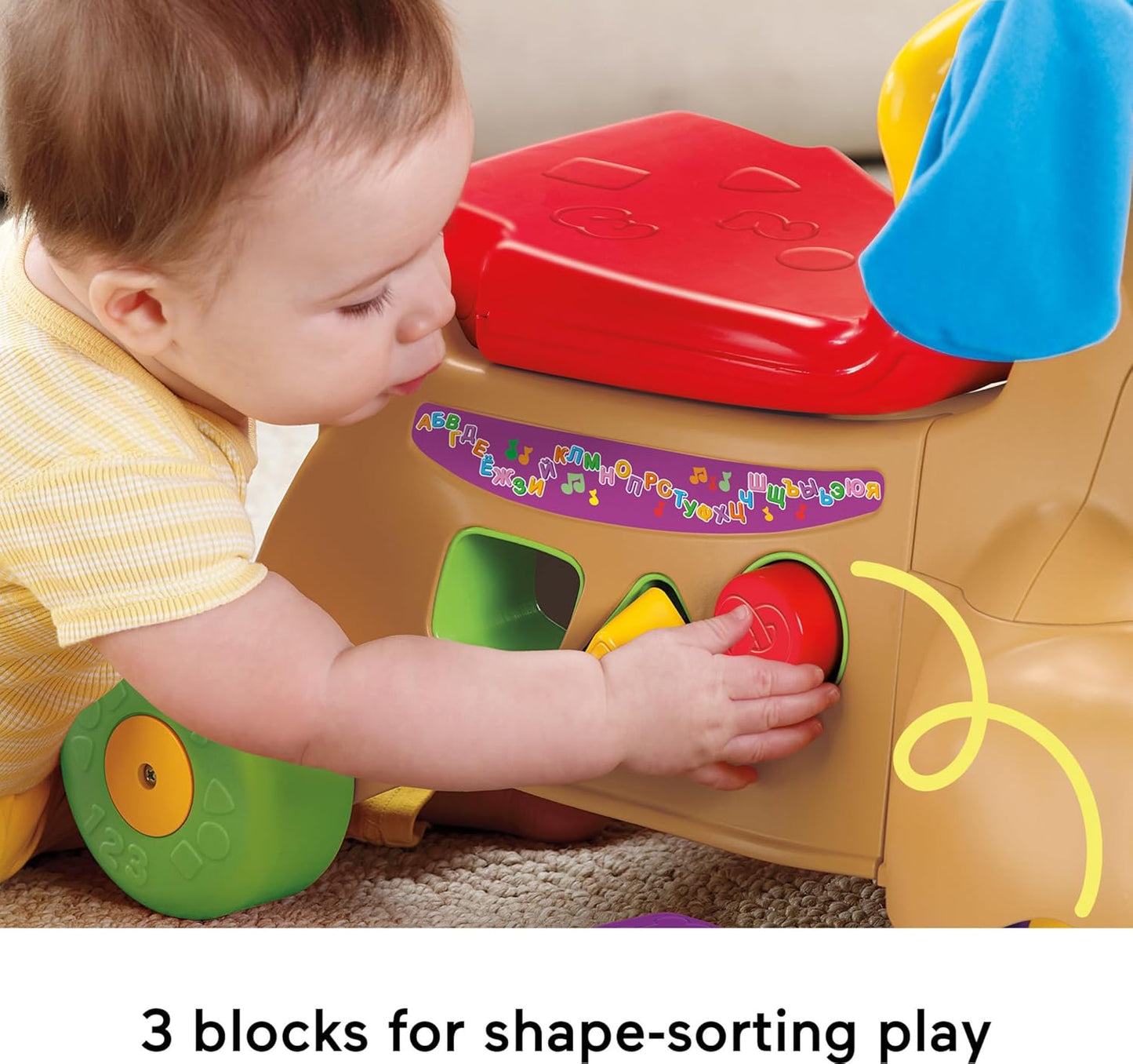 Fisher-Price Baby & Toddler Toy Laugh & Learn Stride-To-Ride Puppy Walker & Ride-On with Music Lights & Blocks for Infants Ages 9+ Months