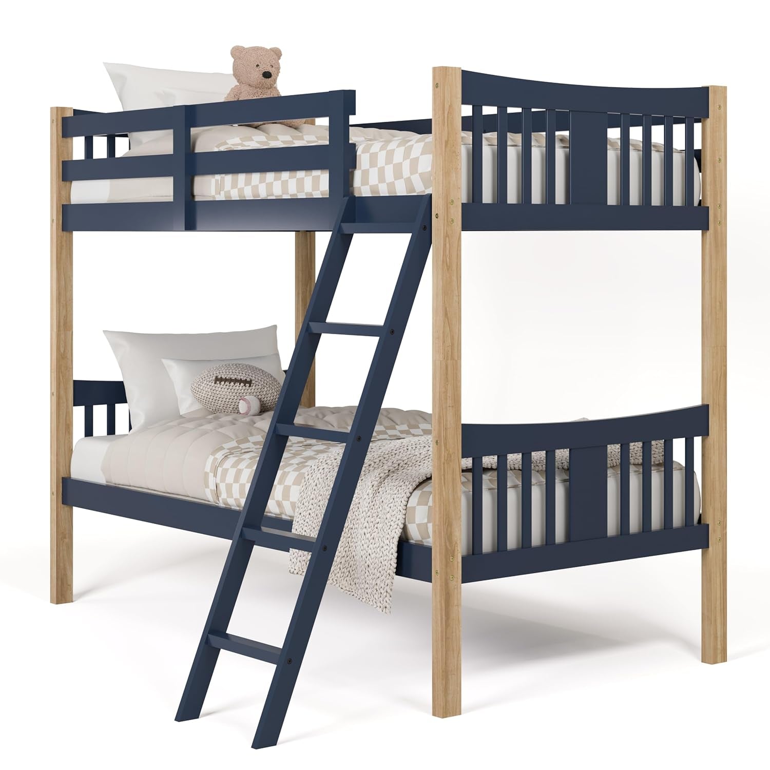 Storkcraft Caribou Bunk Bed Twin over Twin Bunk Bed (Espresso) - GREENGUARD Gold Certified, Twin Bunk Beds for Kids, Converts to 2 Individual Twin Beds, Bunk Beds for Kids