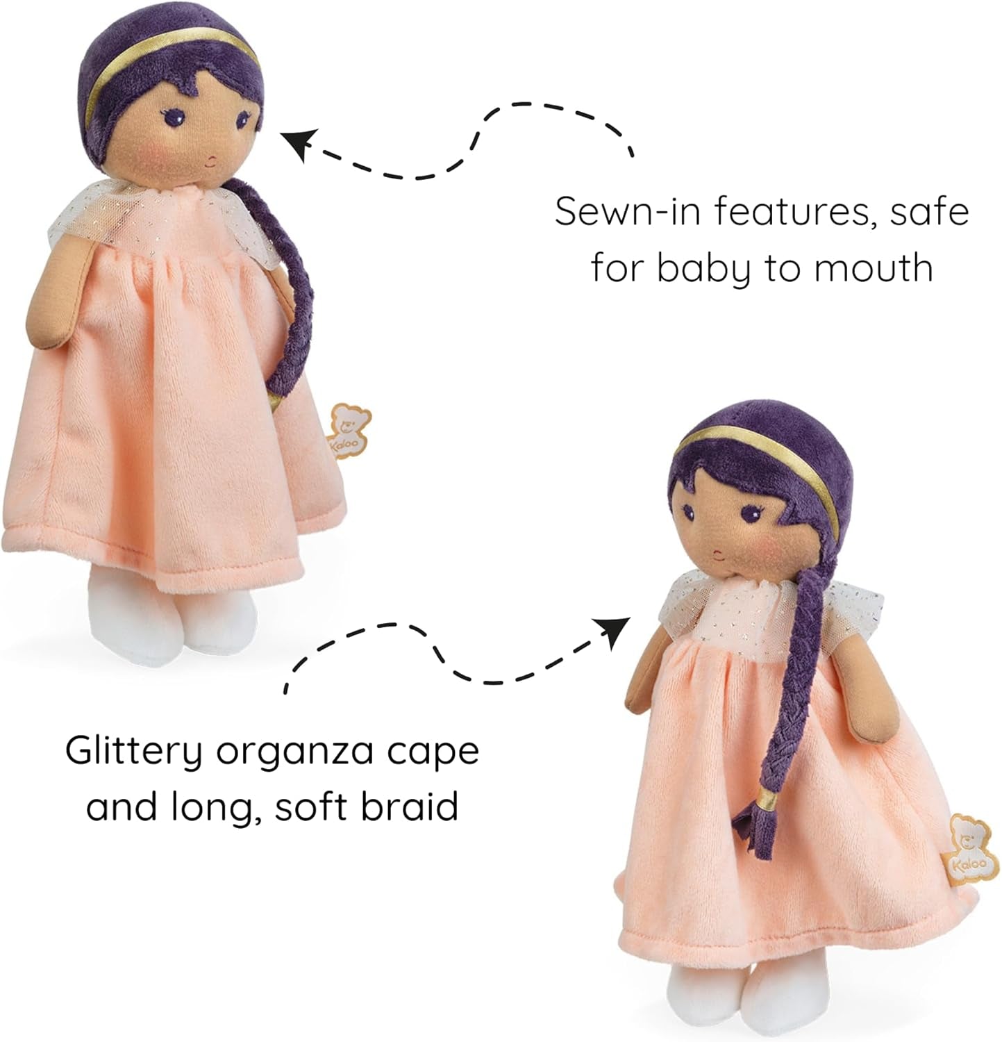 Kaloo Tendresse My First Friend Fabric Doll Princess Iris K 9.84” - Machine Washable - Ages 0+ - K970010