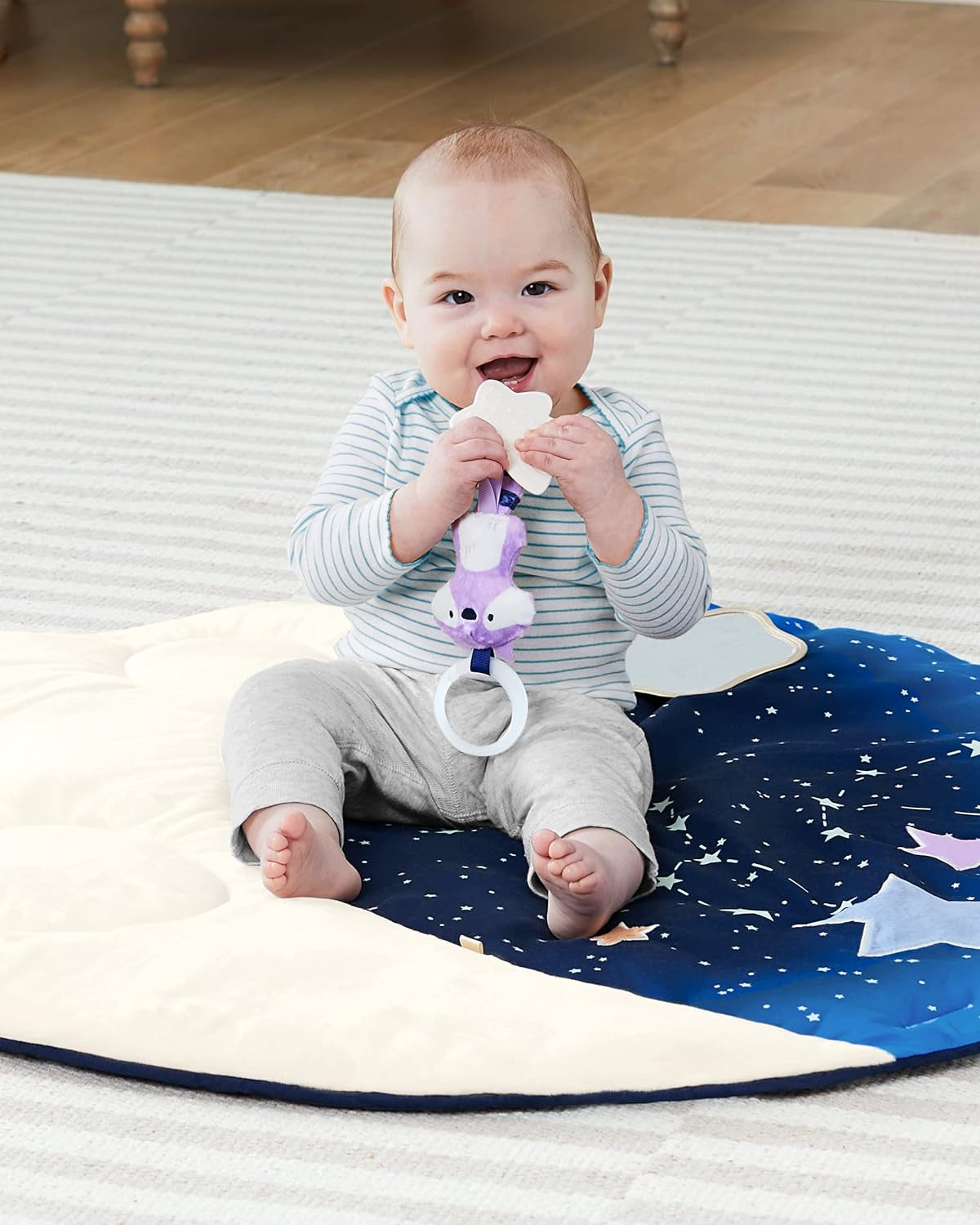 Skip Hop Tummy Time Mat, 3-In-1 Activity Baby Play Gym, Age 0+, Silver Lining Cloud, Grey