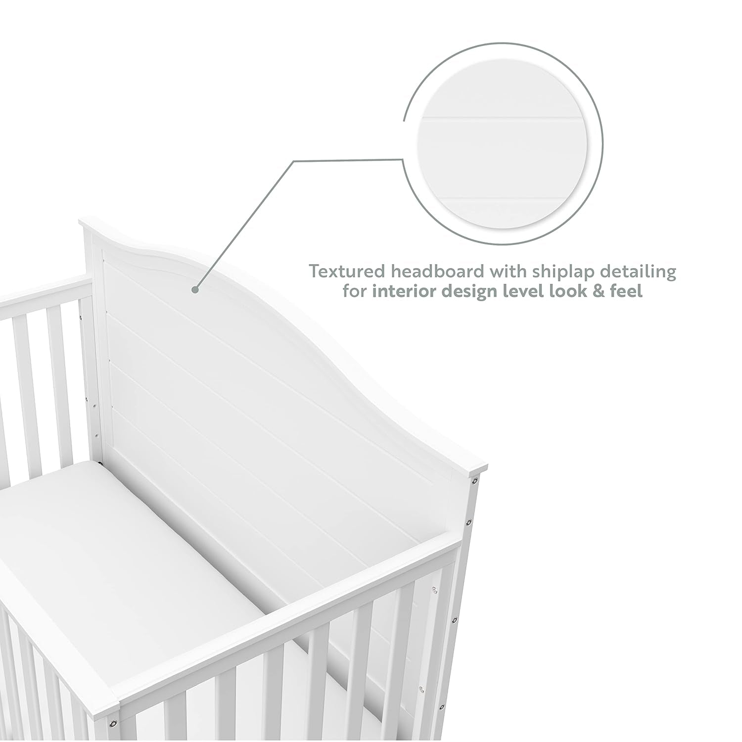 Storkcraft Moss 5-In-1 Convertible Crib with Drawer (White) – GREENGUARD Gold Certified, Crib with Drawer Combo, Includes Full-Size Nursery Storage Drawer, Converts to Toddler Bed and Full-Size Bed