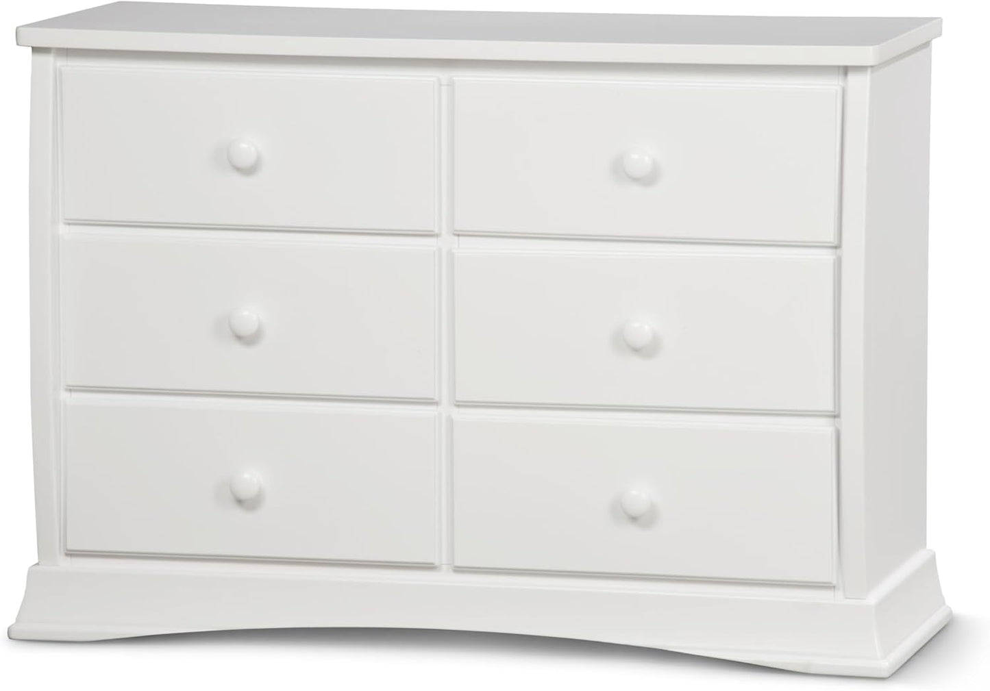 Delta Children Bentley 6 Drawer Dresser with Interlocking Drawers - Greenguard Gold Certified, White