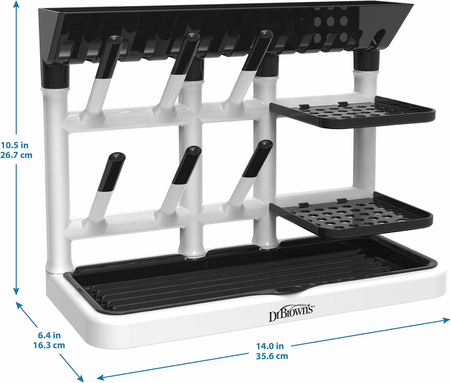 Dr. Brown'S Drying Tower, Stand-Up Drying Rack, Countertop Baby Bottle Drying with Organized Storage for Baby Essentials, Space Saving Vertical Rack