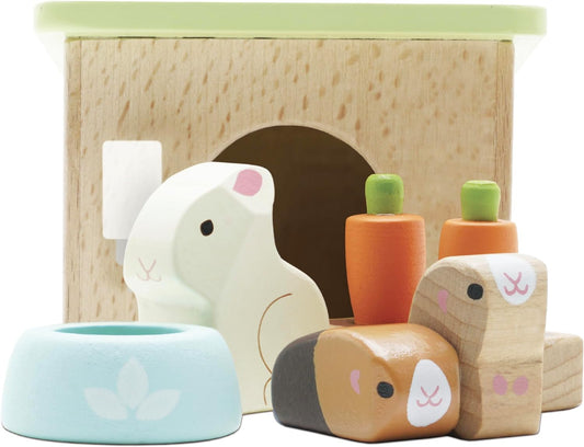 Le Toy Van - Adorable Wooden Daisylane Bunny & Guinea Accessories Play Set for Dolls Houses | Girls Dolls House Furniture Sets - Suitable for Ages 3+ (ME045)