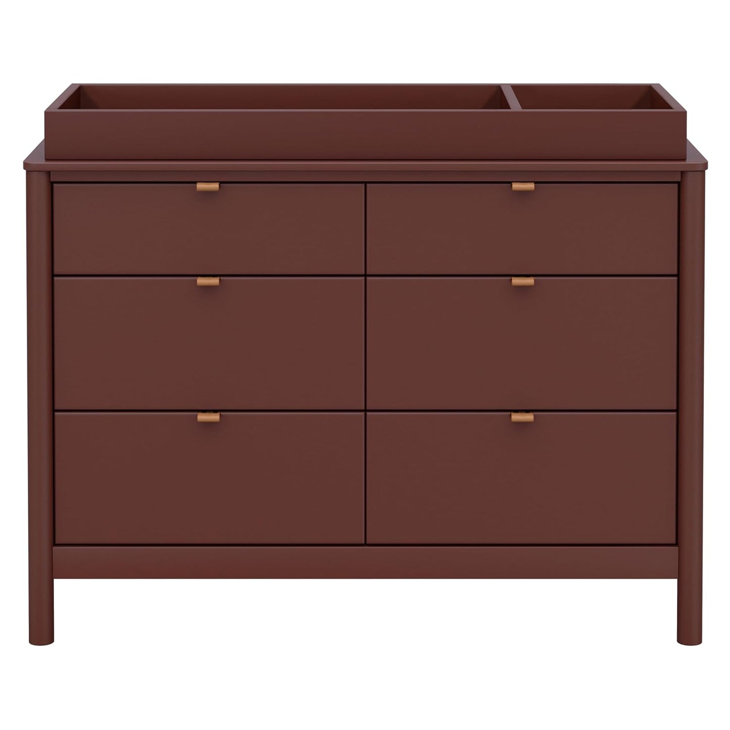 Babyletto Bondi 6-Drawer Assembled Dresser in Forest Green with Vegan Leather Drawer Pulls, Greenguard Gold Certified