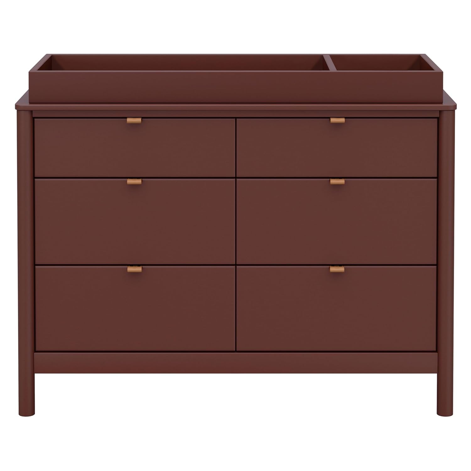 Babyletto Bondi 6-Drawer Assembled Dresser in Forest Green with Vegan Leather Drawer Pulls, Greenguard Gold Certified