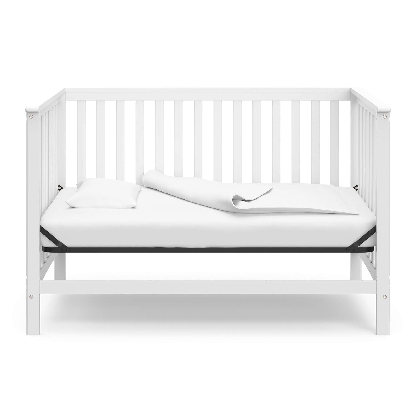 Storkcraft Hillcrest 4-In-1 Convertible Crib (White) - Converts to Daybed, Toddler Bed, and Full-Size Bed, Fits Standard Full-Size Crib Mattress, Adjustable Mattress Support Base