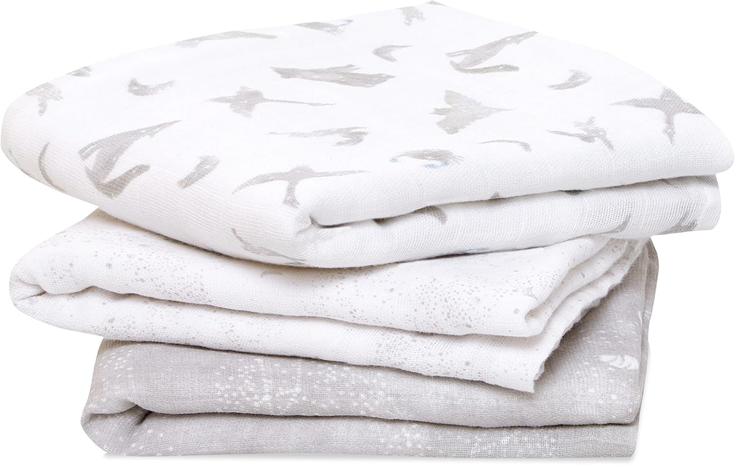 Aden + Anais Musy Squares - Keep Rising, Pack of 3 | Large 100% Cotton Muslin Cloth | Soft & Lightweight Unisex Baby Essentials | Cloths for Newborn Girls & Boys | Ideal