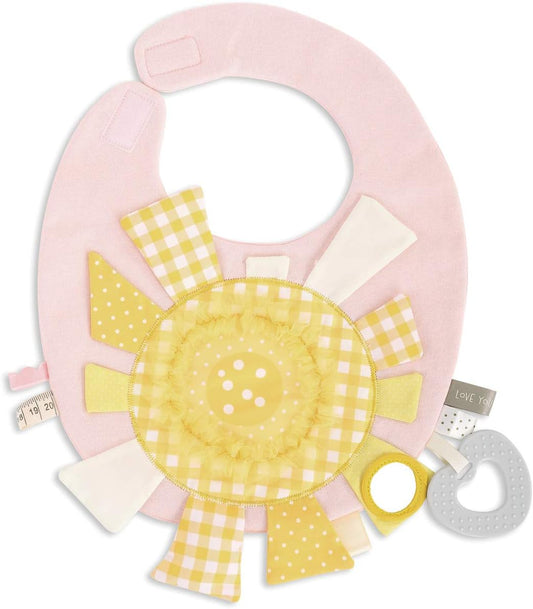 DEMDACO Mommy & Me 11.5 X 10 Inch Textured Fabric, Tactile, Teething Ring, Feeding, Activity Bib