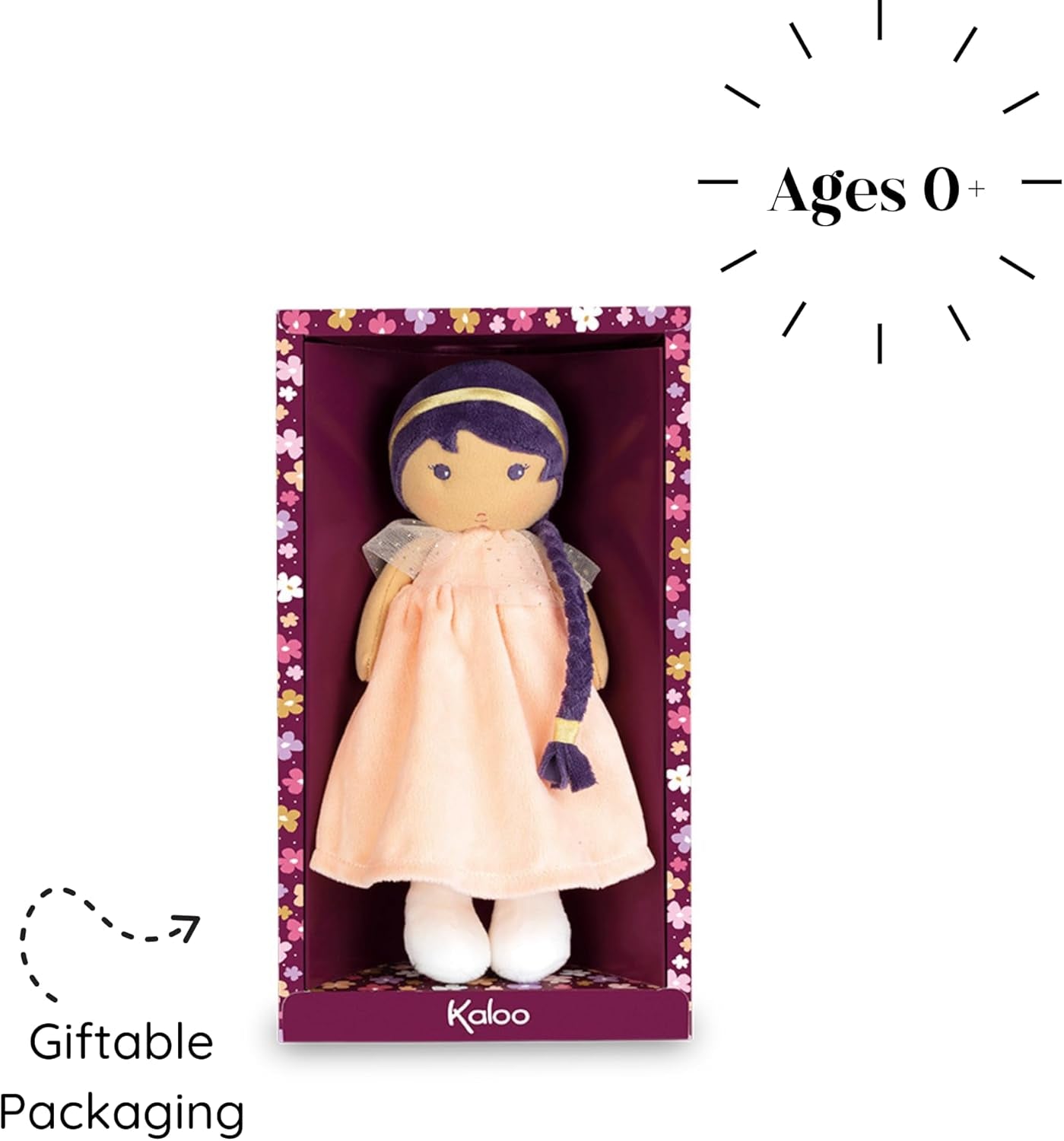 Kaloo Tendresse My First Friend Fabric Doll Princess Iris K 9.84” - Machine Washable - Ages 0+ - K970010