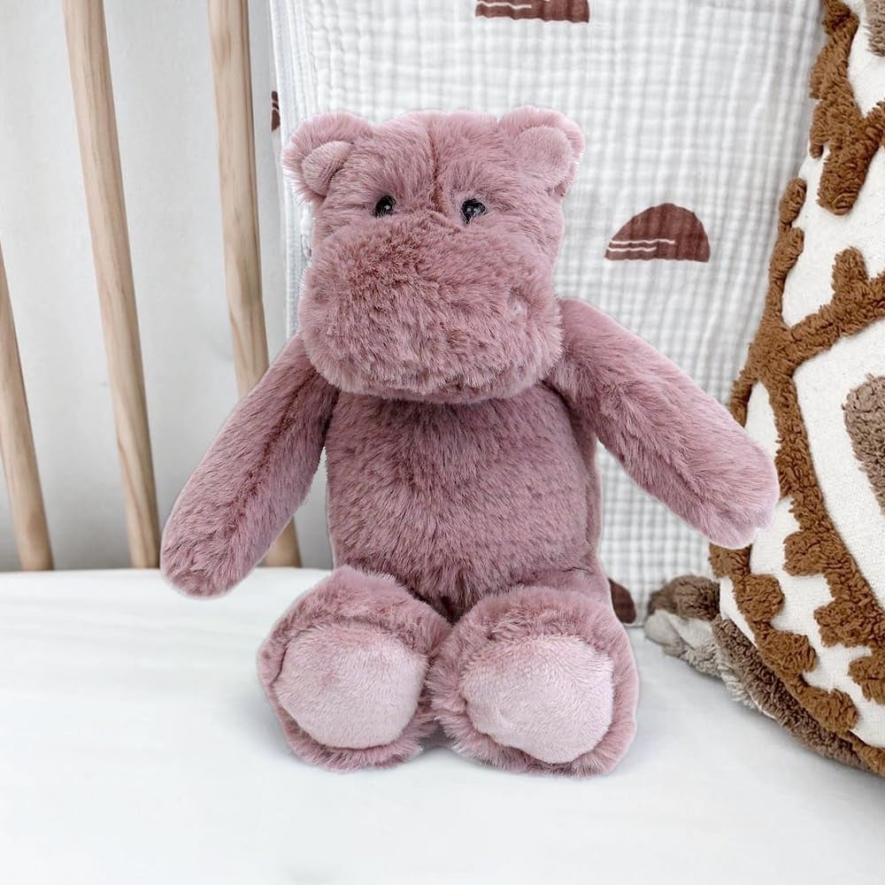 MON AMI Hilly the Hippo Stuffed Animal - 10" Purple, Premium Plush Hippopotamus Toy, Stuffed Wild Animals, Soft & Cuddly, Great Gift for Newborns, Kids, Boys, Girls