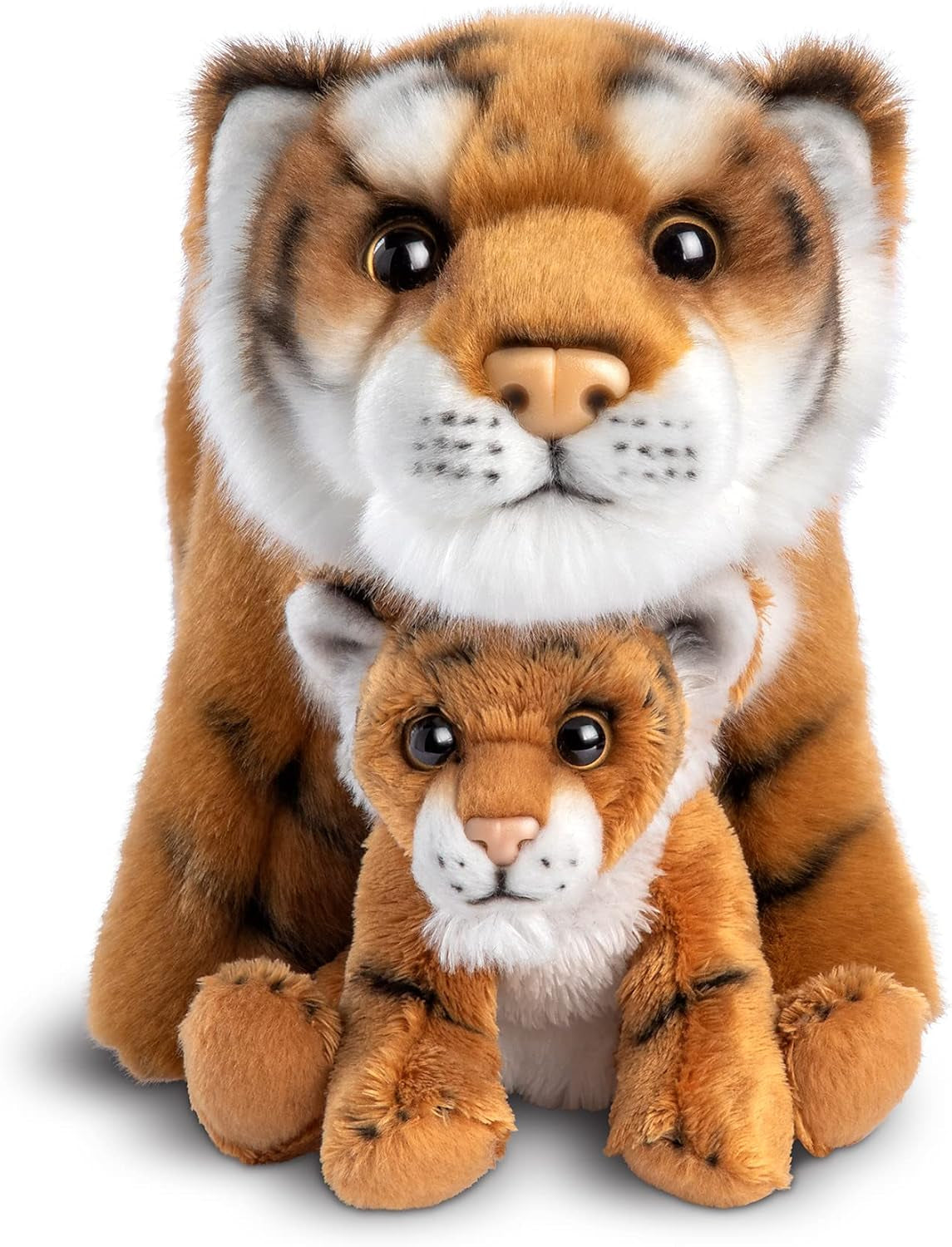 DEMDACO Momma Tiger and Baby Orange and Black 9.5 Inch Soft Plush Stuffed Animal