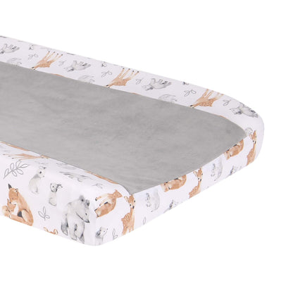 Lambs & Ivy Painted Forest White Minky Changing Pad Cover