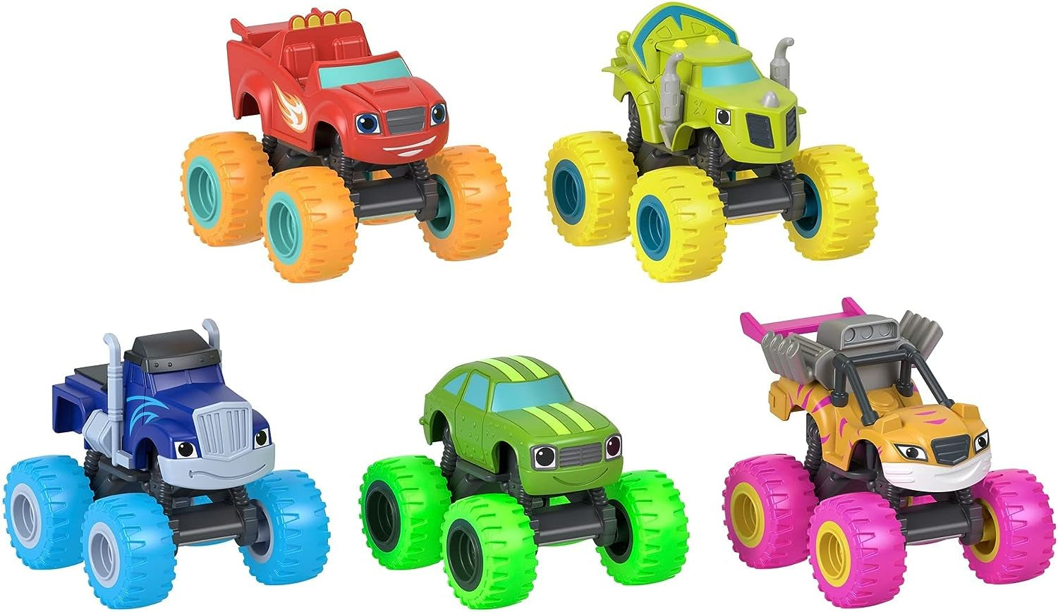 Fisher-Price Blaze and the Monster Machines Diecast Toys, Racers 4 Pack of Push-Along Metal Vehicles for Pretend Play Preschool Kids Ages 3+ Years (Amazon Exclusive)