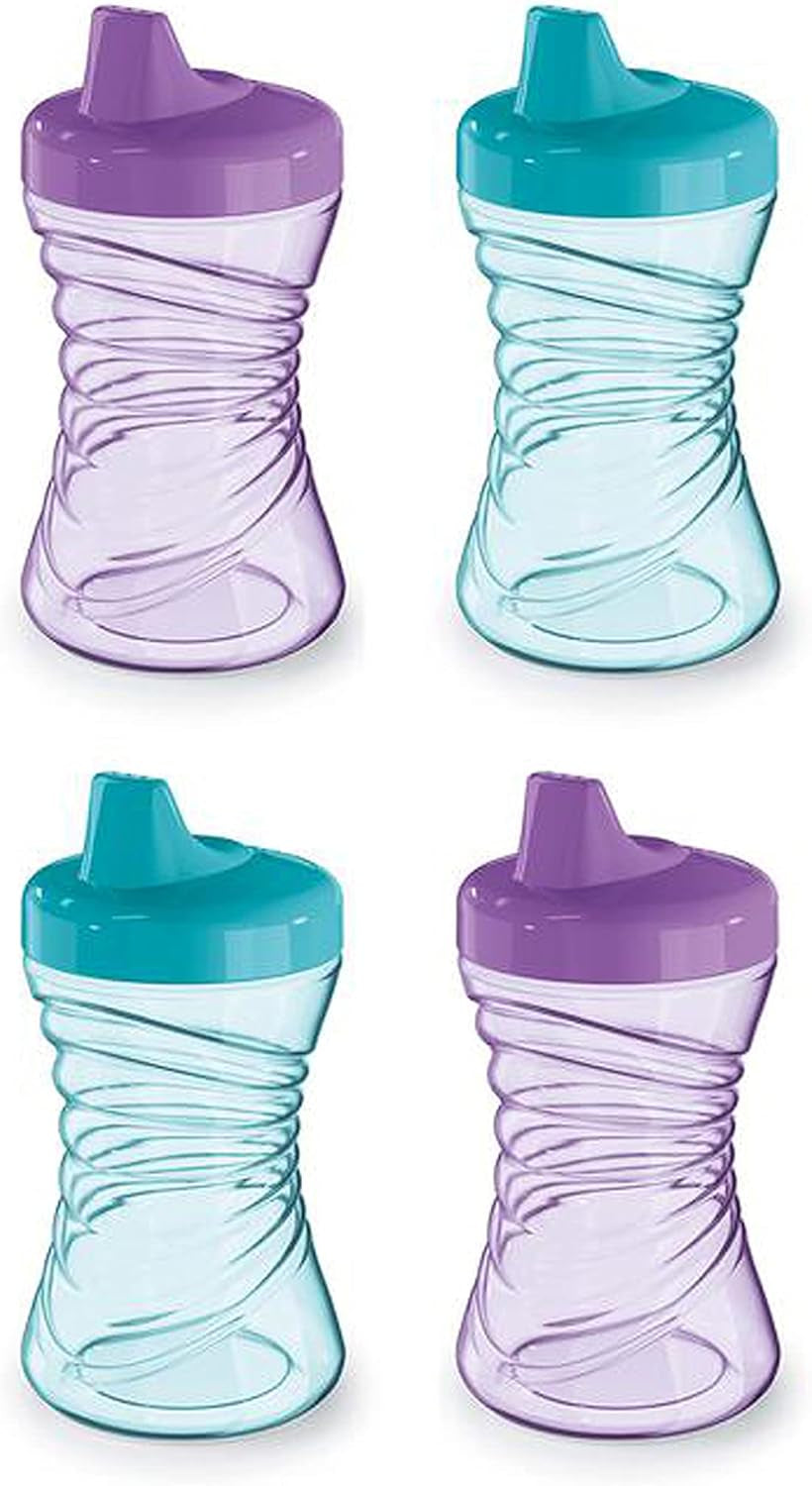 NUK Fun Grips Hard Spout Sippy Cup, 10 Oz. | Easy to Hold, BPA Free, Spill Proof Toddler Cup, 4Pk