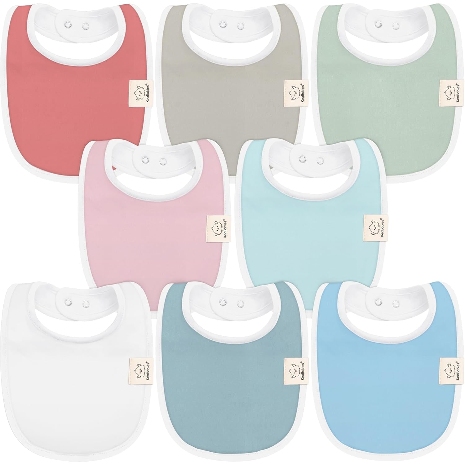 8-Pack Organic Baby Bibs for Boys, Girls - Soft Cotton Drooling and Teething Baby Bibs, Baby Girl Bibs, Baby Boy Bibs, Baby Drool Bibs for Baby Girl, Boy, Newborn Infant Bibs (Grayscale)