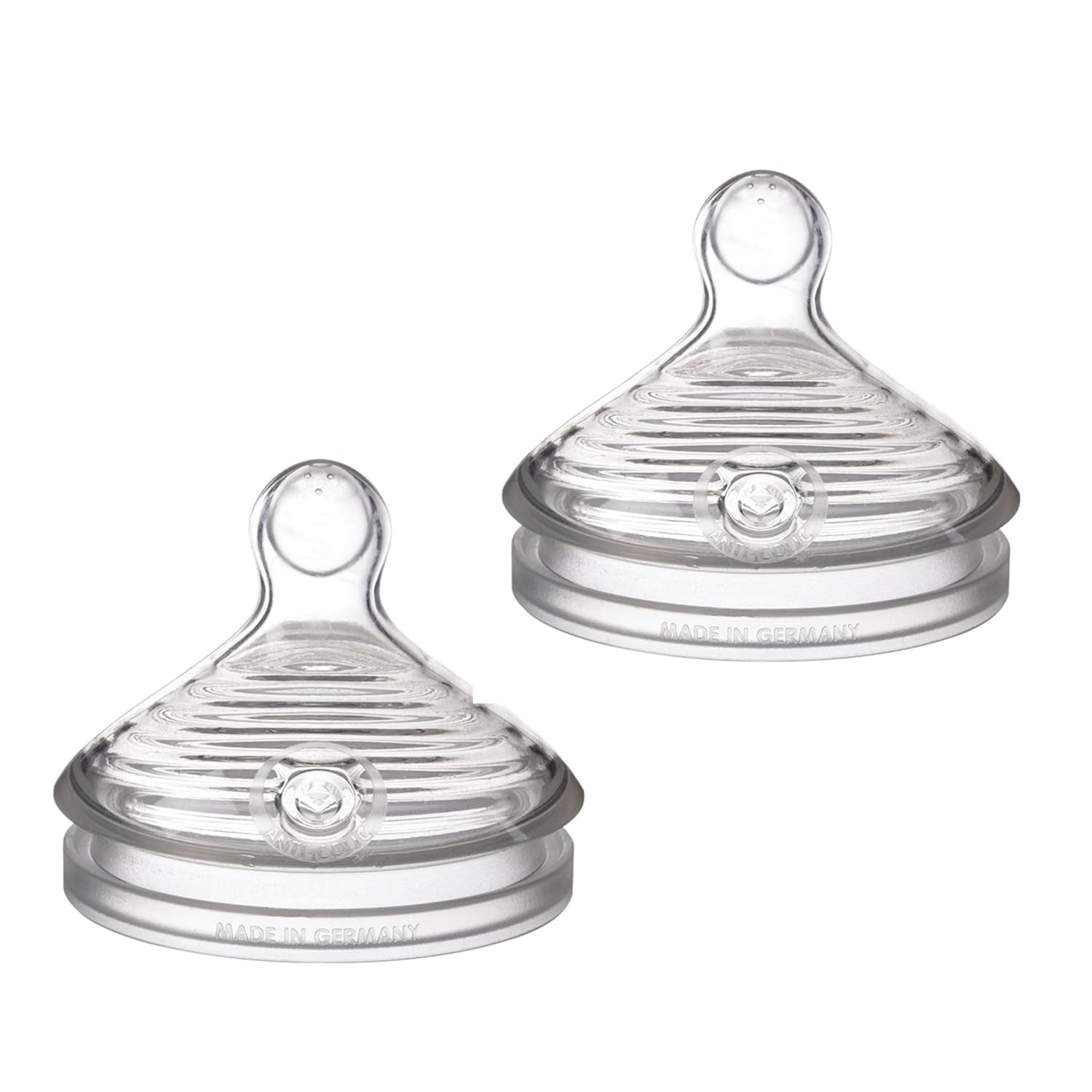 NUK Simply Natural Baby Bottle Nipples - Medium Flow, Silicone, Extra Soft, Anti-Colic Air System, Bpa-Free, Pack of 2