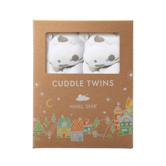 Angel Dear -White Cow with Grey Spots, Cuddle Twin Set