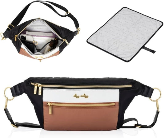 Itzy Ritzy - Fanny Pack & Crossbody Diaper Bag 6 Pockets, Use as Crossbody, Belt or Shoulder Bag