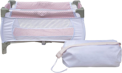 Olivia'S Little World Polka Dots Princess 3-In-1 Baby Doll Nursery Set, Pink/Gray