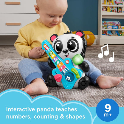 Fisher-Price Baby Learning Toy Link Squad Jam & Count Panda with Music & Lights for Ages 9+ Months, Compatible Only with Link Squad Items